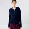 Cardigã de cashmere com capuz em tricô de cable para mulheres, novo suéter de tricô liso para outono e inverno, casaco quente solto e versátil