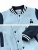 Chaqueta de béisbol para niños con forro polar, ropa para niños pequeños estilo universitario de otoño, ropa para niños de otoño e invierno, tops infantiles de moda