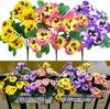 Flor de seda de simulação flor de seda buquê transfronteiriço amor-perfeito de cinco pétalas layout de cena de casamento caixa de flores interna e externa arranjo de flores decoração