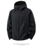 Jaqueta Softshell Masculina Espessa com Forro de Fleece, à Prova de Vento, Impermeável, Resistente a Manchas e Quente, com Capuz, para Outono/Inverno 2026