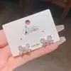 Exquisitos Aretes Dulces de Circonita Cúbica de Alto Gama con Forma de Moño para Mujer, Aguja de Plata, Accesorios de Aretes de Alto Gama con Temperamento Dulce