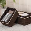 Cesta de almacenamiento de ratán, cesta de almacenamiento para dormitorio, sala de estar, ropa, juguetes, cesta tejida, dormitorio, escritorio, cesta de almacenamiento de cosméticos