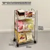 Carrinho Organizador Móvel para Banheiro, Organizador Multicamadas para Lanches e Cosméticos, Carrinho Largo de Acrílico com Estrutura Profunda