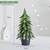 Arreglo de escritorio pequeño de Pe Scene de cedro Decoraciones navideñas de moda Adornos Árbol de Navidad Mini nevada flockada