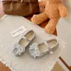 Zapatos de princesa de perlas de moda estilo coreano para niñas, nueva colección primavera/otoño 2026, zapatos de cuero Mary Jane de suela blanda y punta poco profunda