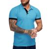 Polo informal ajustado de manga corta para hombre, diseño básico, camiseta clásica de manga corta, ropa de comercio exterior para hombre