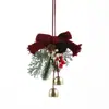 Adornos de Navidad Cascabeles Pequeños Lazos de Terciopelo Escena de Árbol de Navidad Piña Suministros de Decoración Piezas Pequeñas Colgantes Decorativas