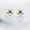 Pendientes de borla con circonita de estilo francés, artesanía exquisita, aguja de plata S925, pendientes de perlas de diseño de nicho de moda de lujo ligero para mujer