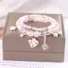 Pulseras para Estudiantes al por Mayor Pulseras para Niños de Cristal con Cuentas Femenina Linda Estudiante Mejor Amiga Chica Moda Princesa