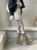 Encuentro de Primera Temporada Botines Plisados de Punta Aguda Estilo Retro de Dos Formas Botas Largas para Mujer 2026 Nuevas Versátiles Botas de Jinete de Tacón Grueso Adelgazantes