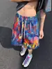 Pantalones Cortos Rectos Estampado Completo Estilo Retro Urbano para Hombre Verano Marca de Moda Americana Sueltos de Pierna Ancha Casual Versátiles de Cinco Puntos