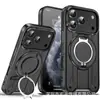 Adequado para Iphone18Promax, Capa de Celular com Suporte Giratório, Capa Protetora Magnética Anti-Queda para Carro Apple 17