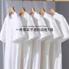 Camiseta Estilo Americano 400g Peso Pesado Algodón Puro Cuello Redondo Manga Corta Camiseta para Hombre Hombro Caído Casual Holgada Camiseta Blanca Pura Capa Base