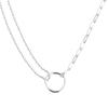 Colar com Anel Assimétrico Círculo Feminino Simples Alto Padrão Luxo Leve Nicho Design Estilo Cool Corrente para Clavícula Versátil