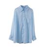 [Oufan] 9003 Camisa Elegante de Manga Longa Solta para Mulheres Verão 2022 Jaqueta Camisa Solta de Chiffon com Proteção Solar