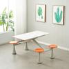 Fabricante Venta al por Mayor Comedor Mesa y Silla Combinación Todo-en-Uno Empleado Escolar Conjunto Comida Rápida Mesa y Silla Combinación Mesa Redonda Comercial