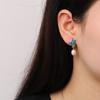 Pendientes Guofeng de plata de ley S925 con forma de mariposa azul quemada y perla de agua dulce, elegantes y sencillos, para mujer.
