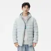 Jaqueta Acolchoada Leve com Capuz Enbu de Inverno para Homens e Casais, Cor Sólida Casual Outerwear Masculino Atacado