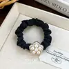 Diadema de Perlas de Camelia de Alta Gama Dongdaemun Cuerda para el Cabello Goma Gruesa Diadema para Cola de Caballo Accesorios para el Cabello para Mujeres