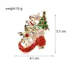 Broche Navideño Transfronterizo Europeo y Americano Alce Aleación de Gama Alta Aceite Goteando Árbol de Navidad Muñeco de Nieve Campana Pin Decoración Venta al por Mayor