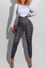 Macacão feminino estampado xadrez, elástico, slim, cintura alta, leggings com suspensórios, primavera 2022 da Amazon Aliexpress