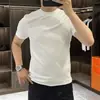 Camiseta Casual da Moda Versátil Tendência de Marca de Alta Qualidade Amiga da Pele de Manga Curta Estilo Business Transfronteiriça de Verão