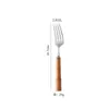 Cuchillo, Tenedor y Cuchara de Acero Inoxidable 304 Estilo Bambú, Tenedor y Cuchara para Filete con Mango de Madera de Ala de Pollo Estilo Japonés, Cubiertos de Hotel Vintage, Cuchara Tenedor