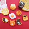 Simulación de comer y jugar con osos, sándwiches, galletas, huevos, pan, resina, accesorios, bricolaje, funda para teléfono, horquilla, joyería, parche