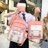 Mochila Estudiantil Transfronteriza para Mujer Estilo Coreano ins Japonesa para Escuela Secundaria Campus Mochila de Gran Capacidad Set Madre e Hijo Mochila