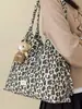 Bolsa de mão estrelada estilo coreano Shuai Mi Jia para mulheres, bolsa de ombro moderna de grande capacidade, bolsa de compras casual com estampa de leopardo