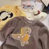 Pijama de Veludo Infantil, Novidade Outono e Inverno Roupas de Casa Engrossadas para Meninos e Meninas, Roupa Externa de Veludo Nuvem Traje Quente de Inverno