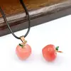 Colgante Pequeño de Manzana de Cristal Natural Pendientes DIY Hechos a Mano Accesorios para Collares Colgante Pequeño Fresco Hecho a Mano Venta al por Mayor