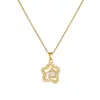 Colgante Versátil y Dulce, Cadena de Acero Inoxidable, Colgante de Estrella y Estrella de Mar Incrustado con Diamantes, Collar de Circonita que No se Desvanece para Mujer