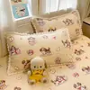Funda de almohada individual con borde de pompón de dibujos animados de terciopelo de leche para niños, estudiantes, dormitorio, funda individual de franela para almohada de invierno