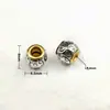 Accesorios de Joyería Hechos a Mano con Cuentas DIY Plata Dorada de Tíbet Color Doble Cuentas de Cubo con Agujero Grande Cuentas Separadoras Cuentas de Buda Accesorios para Rastas Africanas