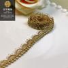 Renda de ouro spot acessórios de vestuário unilateral linha de ouro 1cm pequeno código de barras semicírculo solúvel em água renda bordado renda