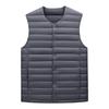 Chaleco sin cuello 70% plumón para hombre, Marca de moda moderna para la oficina, Chaleco sin mangas con cuello en V, Chaqueta cálida de capa interior, 70% plumón de pato blanco