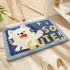 Alfombrilla de Suelo Absorbente de Agua para Baño Imitación Cachemir, Alfombra de Felpa con Dibujos Animados Lindos, Felpudo Antideslizante para Inodoro y Entrada de Baño
