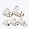 Conector Traqueal Rápido del Fabricante Codo de Rosca Externa Tubo de Pu Enchufe Rápido Neumático Accesorios Boutique Blanco Elegante