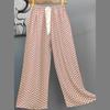 Pantalones de Pijama de Algodón Finos de Verano para Mujer con Estampado de Dibujos Animados, Pantalones de Pierna Ancha para Mujeres Embarazadas, Tallas Grandes, Adecuados para Usar Afuera, Pantalones Largos de Algodón, Exportación