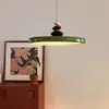 Luminária de sala de jantar UFO moderna minimalista protetora de olhos, lustre pendente em forma de disco para mesa de jantar de quarto, luminária de iluminação M-bean estilo creme para uso doméstico Zhongshan
