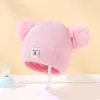 Versão Coreana Ins Outono e Inverno Novo Chapéu de Proteção para Ouvido de Bebê Chapéu Quente à Prova de Frio Confortável para Bebê Bola Dupla Macio Cera Touca Tendência