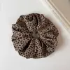 Scrunchie Estilo Coreano Estampa de Leopardo para Mulheres Laço de Cabelo para Início do Outono para Meninas Toque de Luxo Laço de Cabelo Corda Elástica para Cabelo Acessórios de Cabelo