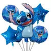 Nuevo Bebé Estrella stitch Dibujo Animado Dibujo Animado traje de globos de aluminio decoración de fiesta de cumpleaños juguetes para niños