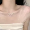 Collar de Perlas de Plata S925 para Mujer, Cadena para Clavícula de Diseño de Nicho de Lujo Ligero, Cadena de Cuello Versátil Elegante de Gama Alta Estilo Francés