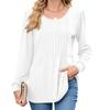 Amazon Exportación Transfronteriza Europea y Americana 2025 Otoño e Invierno Nuevo Color Puro Cuello Redondo Rayado Suelto Manga Larga Camisetas Tops para Mujer