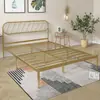 Cama de Ferro Forjado Nórdica Cama de Casal Moderna Minimalista Quarto de Dormir Cama de Estrutura de Ferro Simples Apartamento Quilha Cama de Ferro Espessada Reforçada