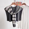 Chal de punto a rayas de estilo coreano para mujer, camisa exterior de primavera y otoño, falda a juego de verano, habitación con aire acondicionado, hombros a juego, moda de tendencia