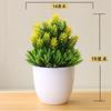 Sakura Bola de Nieve Planta Simulada Maceta Bola de Hierba Bonsái Árbol Pequeño Decoración para el Hogar Adorno Floral Creativo Mini Bola Pequeña Redonda
