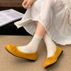 Zapatos Planos Rojos Franceses Ligeros de Moda Estilo Retro con Boca Baja para Mujer Verano 2025 Nuevo Estilo con Falda Zapatos Mary Jane para Mujer